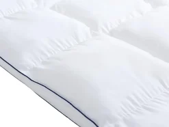 Surconfort de matelas anti-acariens 1 place - 90x 190 cm - Enveloppe satin 120 fils/cm2 - garnissage 1000gr/m2 - Blanc passepoil