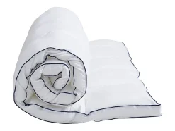 Surconfort de matelas anti-acariens 1 place - 90x 190 cm - Enveloppe satin 120 fils/cm2 - garnissage 1000gr/m2 - Blanc passepoil