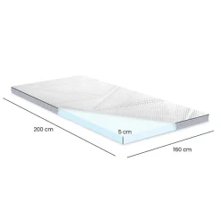 Surmatelas 160 x 200 cm mousse mémoire de forme et gel AirFeel™ - LUNA