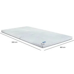 Surmatelas 160 x 200 cm mousse mémoire de forme et gel OXYGEL™ - HYPNOS
