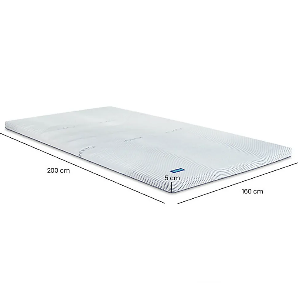 Surmatelas 160 x 200 cm mousse mémoire de forme et gel OXYGEL™ - HYPNOS