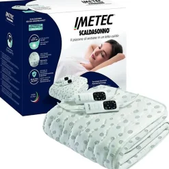 Surmatelas Chauffant - Imetec - 2 Places Adapto, 150x160 cm - 6 Températures Chauffage Rapide - 100 Coton - Température Constante