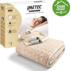 Surmatelas Chauffant - Imetec - Chauffe-lit Pour Lit Double 150 x 137 cm - 2 Commandes avec 2 Températures - Lavable