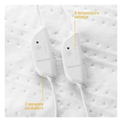 Surmatelas chauffant King Size MEDISANA - HU 676 XXL - 2 éléments de commande, 150 x 160 cm, 4 réglages de températures, lav