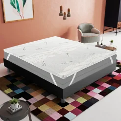 Sur-matelas 140x200 - Mousse à Mémoire De Forme - Epaisseur 5 cm - Revêtement Amovible Silver Fresh