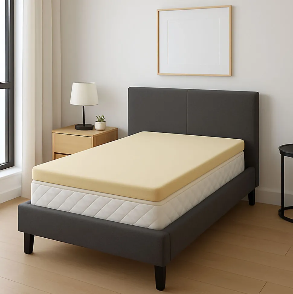 Surmatelas 90x190 4cm - mousse mémoire de forme - déhoussable - confort optimisé - lavage à 30 - soutien équilibré - SUR MATELAS M