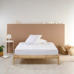 Surmatelas 140x190 cm SENSATION DUVET Confort Moelleux Enveloppe 100% coton