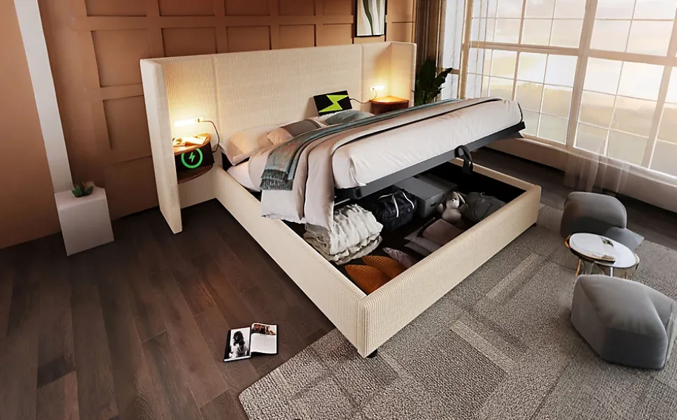 Table basse 50x50,5H cm et 60x36x43,5H cm, ensemble 2 pieces empilable avec plateau MDF blanc