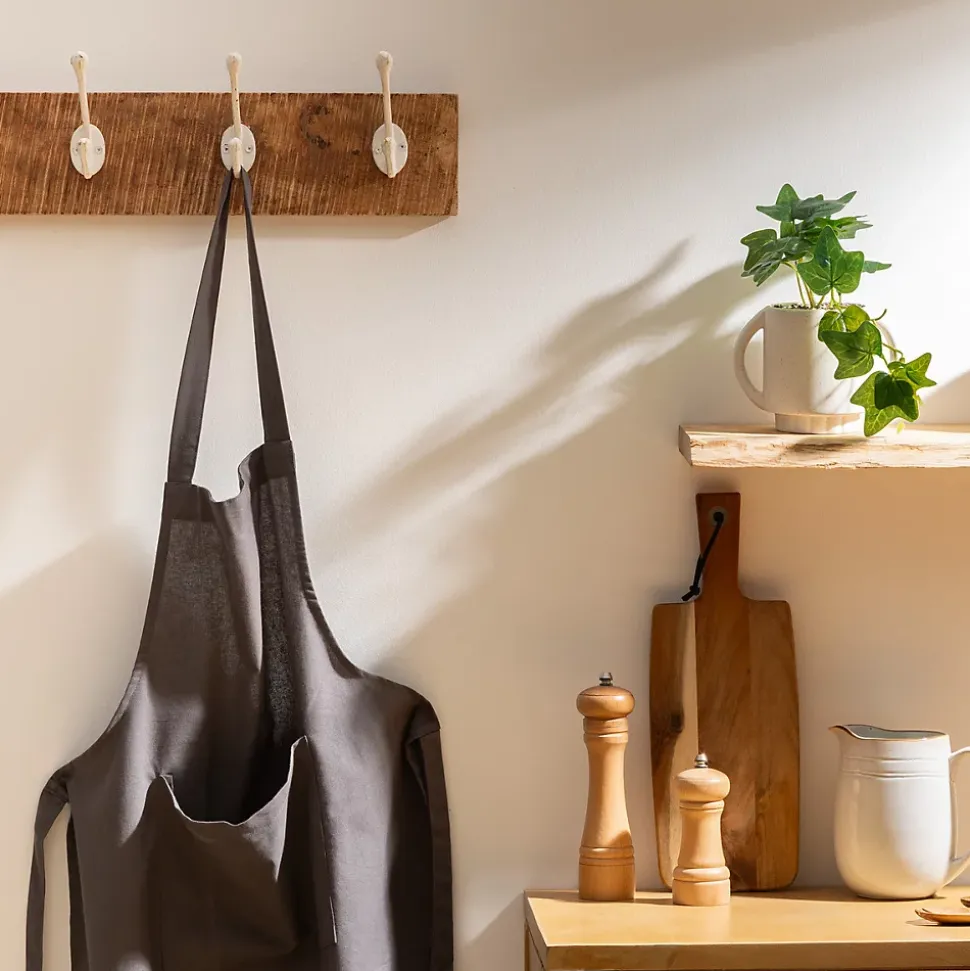 Tablier - coton - gris foncé - 60x80 cm - Atmosphera