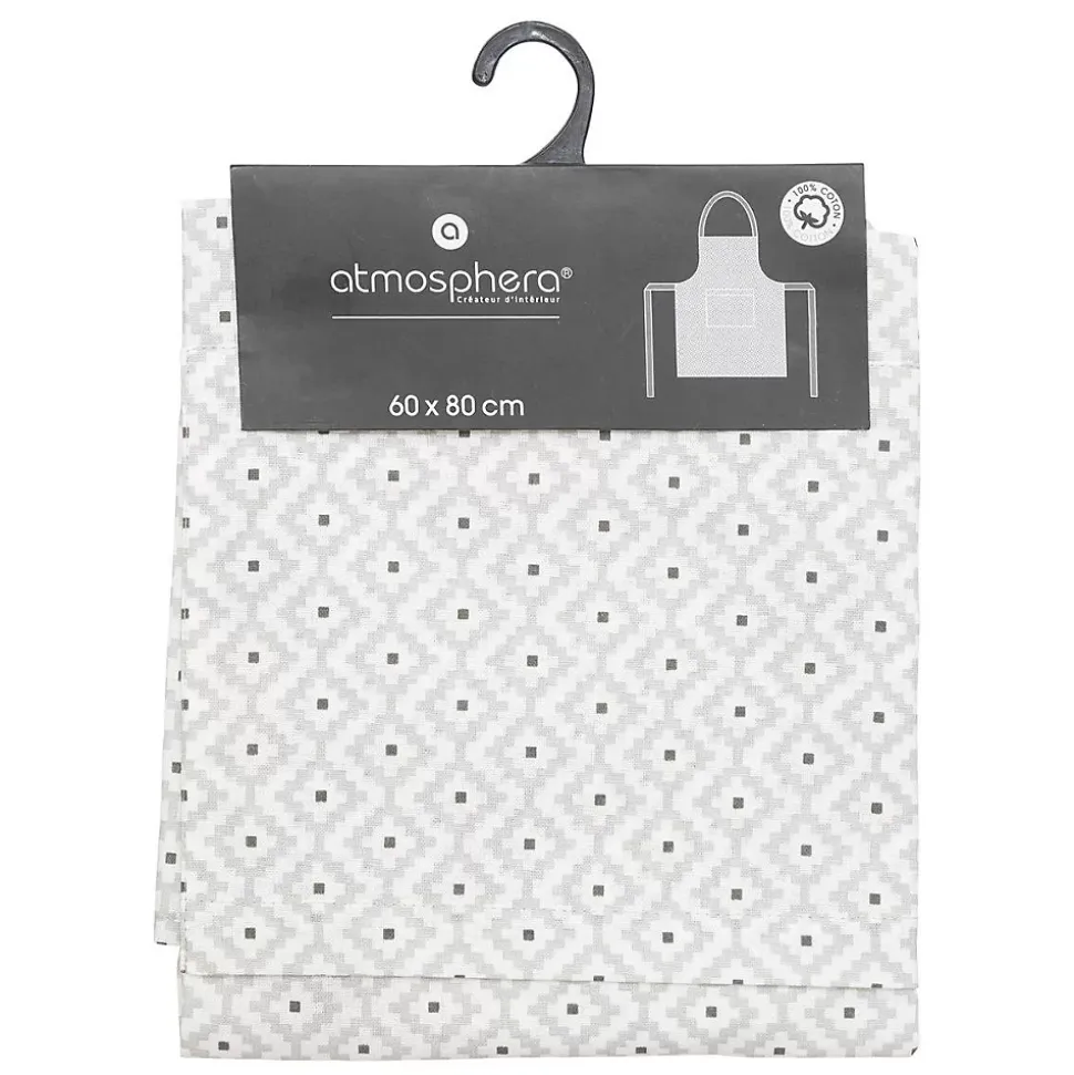 Tablier imprimé Etnik - gris - coton 60x80 cm - Atmosphera