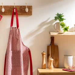 Tablier imprimé Olia - rouge - coton 60x80 cm - Atmosphera