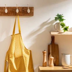 Tablier imprimé Paty - jaune ocre - coton 60x80 cm - Atmosphera