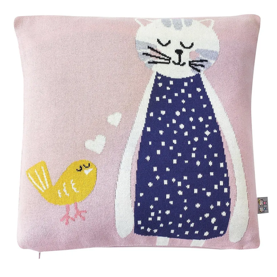 Taie de coussin en tricot de coton Chat