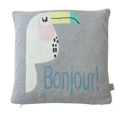 Taie de coussin en tricot de coton TOUCAN