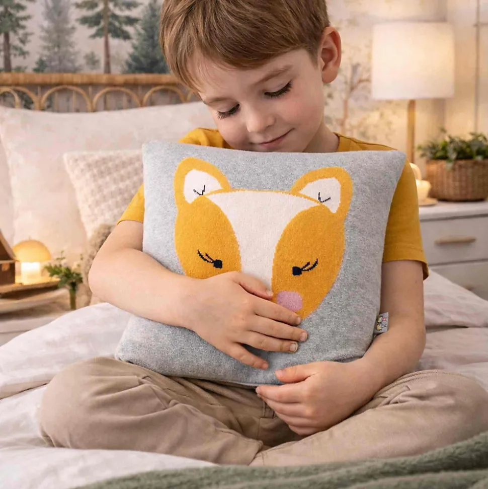 Taie de coussin en tricot de coton RENARD