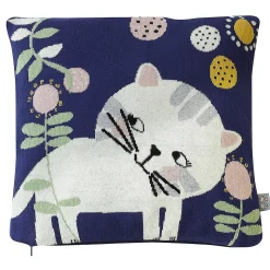Taie de coussin en tricot de coton Chaton