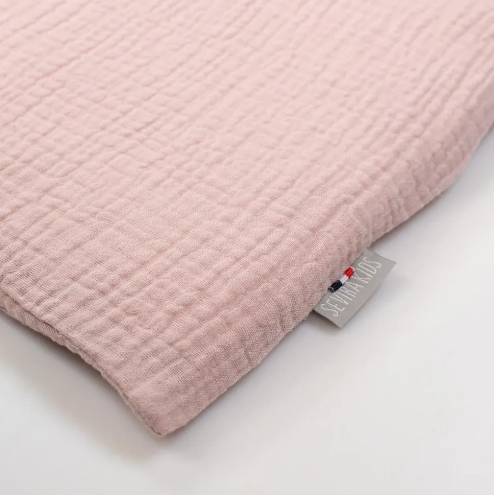 Taie de coussin modulable avec liens à nouer en gaze de coton