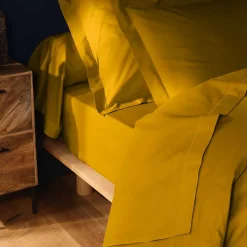 Taie de traversin 85 x 185 cm Couleur emotion jaune curry