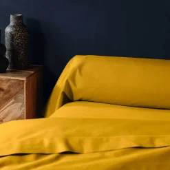 Taie de traversin 85 x 185 cm Couleur emotion jaune curry