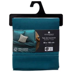 Taie de traversin Carina 85x185cm bleu canard - Atmosphera