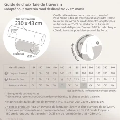 Taie de traversin uni 230X43 cm coton ALTO Garance