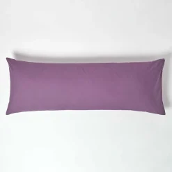 Taie de traversin violet 100% coton égyptien 200 fils, 50x140 cm - HOMESCAPES