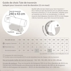 Taie de traversin 240x43 cm coton PÉNÉLOPE Rose