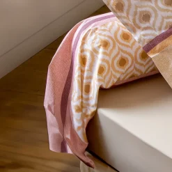 Taie de traversin 240x43 cm coton INOUK rose/beige