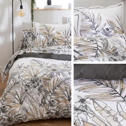 Taie de traversin 240x43 cm coton SUMATRA gris Fusain