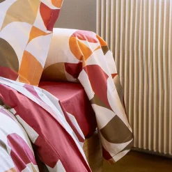 Taie de traversin 140x43 cm en 100% percale MODULO blanc acajou