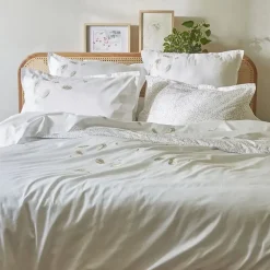 Taie de traversin 185x43 cm en satin de coton NINA blanc