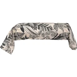 Taie de traversin 240x43 cm percale de coton ALBA beige/noir