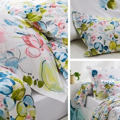 Taie de traversin 140x43 cm percale coton NENUPHAR aqua