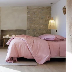 Taie de traversin 43x190 cm percale de coton MANOIR rose Rose