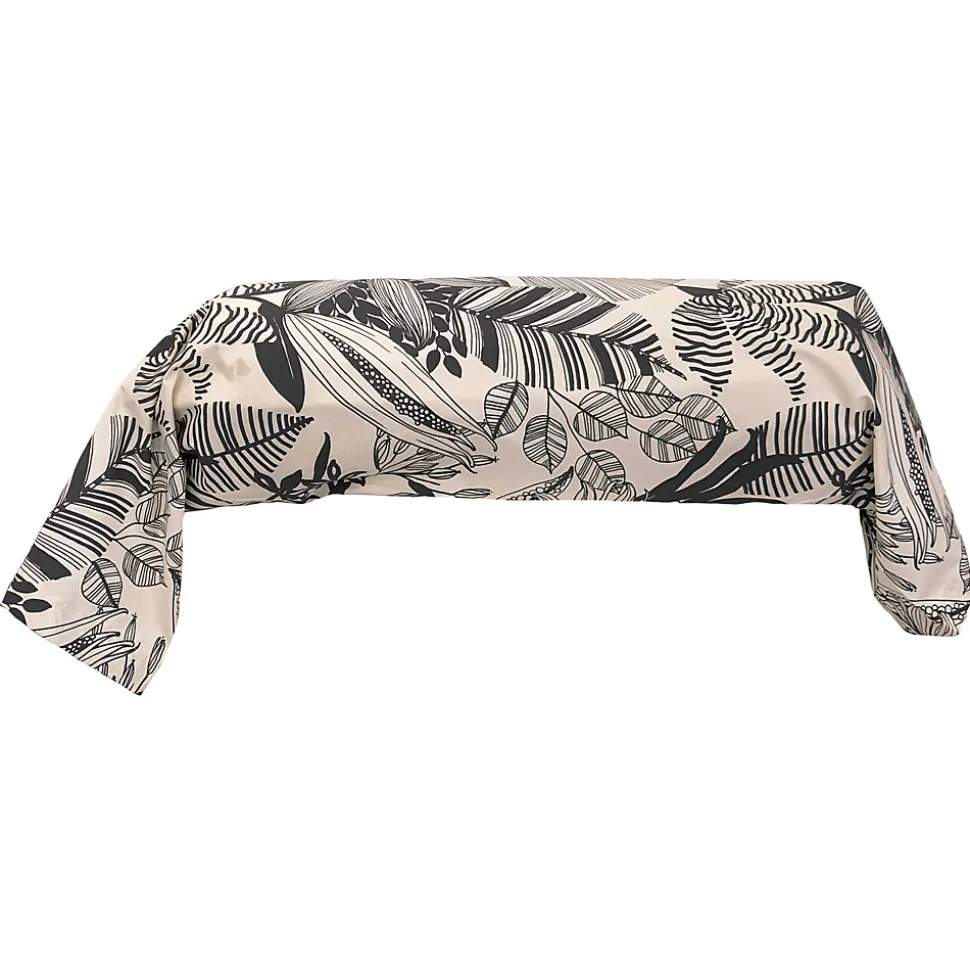 Taie de traversin 140x43 cm percale de coton ALBA beige/noir