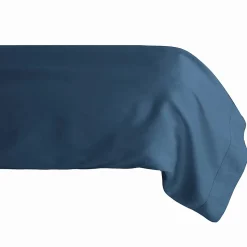 Taie de traversin 43x190 cm percale de coton MANOIR bleu Marine