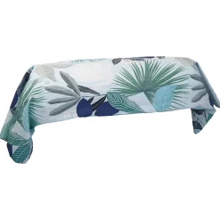 Taie de traversin 140x43 cm percale de coton MOOREA PACIFIC bleu/vert