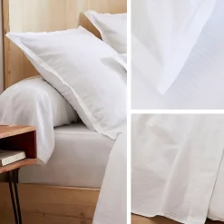 Taie de traversin 140x43 cm satin de coton GRAND HÔTEL blanc