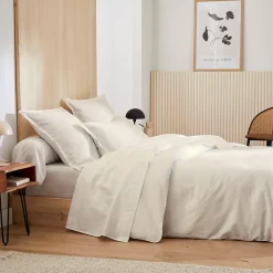 Taie de traversin 200x43 cm satin de coton GRAND HÔTEL marron sable