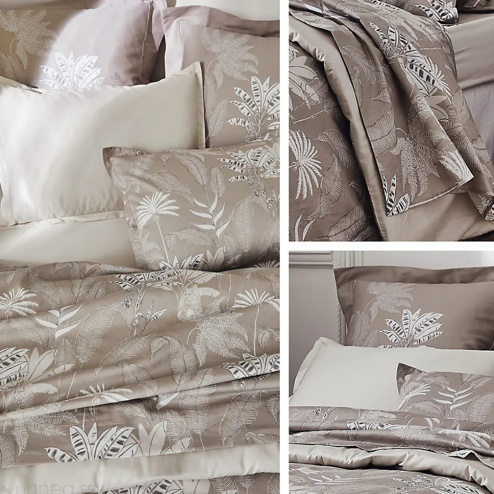 Taie de traversin 240x43 cm satin de coton CAYENNE beige ficelle