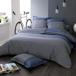 Taie de traversin 200x43 cm satin de coton ENZO bleu