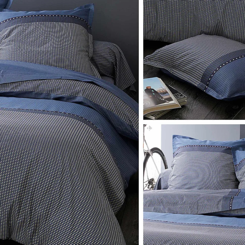 Taie de traversin 200x43 cm satin de coton ENZO bleu