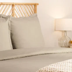 Taie d'oreiller - coton - beige lin - 63x63 cm - Atmosphera