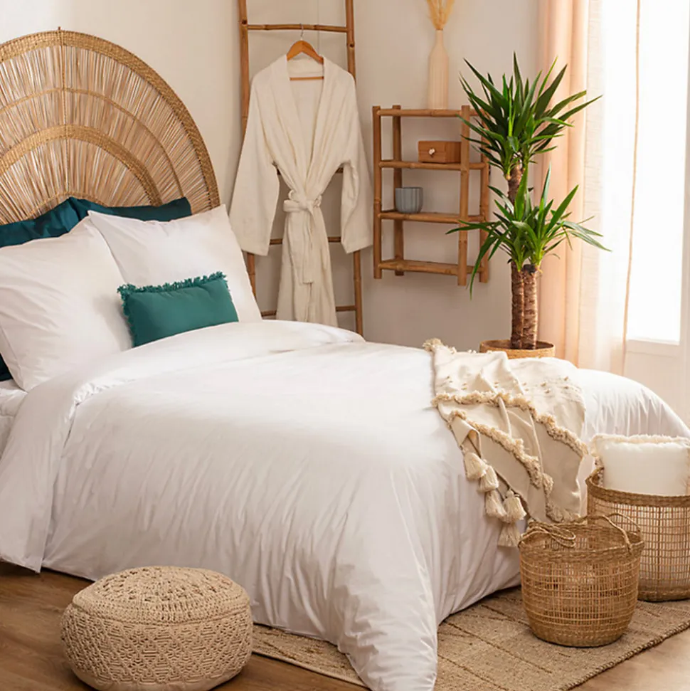 Taie d'oreiller - coton - blanc - 50x70 cm - Atmosphera