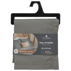 Taie d'oreiller - coton - gris - 63x63 cm - Atmosphera