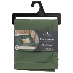 Taie d'oreiller - coton - vert - 50x70 cm - Atmosphera