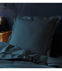 Taie d'oreiller 57 fils bleu nuit 63x63cm - 63x63cm - Bleu pétrole