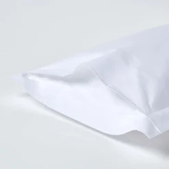 Taie d'oreiller à  volants blanc en satin de coton égyptien 1000 fils, 50x75 cm - HOMESCAPES