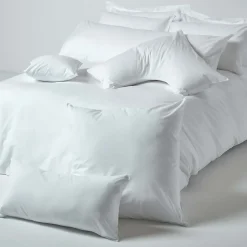 Taie d'oreiller à  volants blanc 100% coton égyptien 200 fils, 50x75 cm - HOMESCAPES
