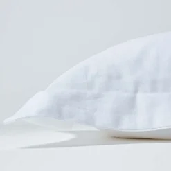 Taie d'oreiller à  volants blanc en lin lavé, 50x75 cm - HOMESCAPES